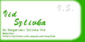 vid szlivka business card